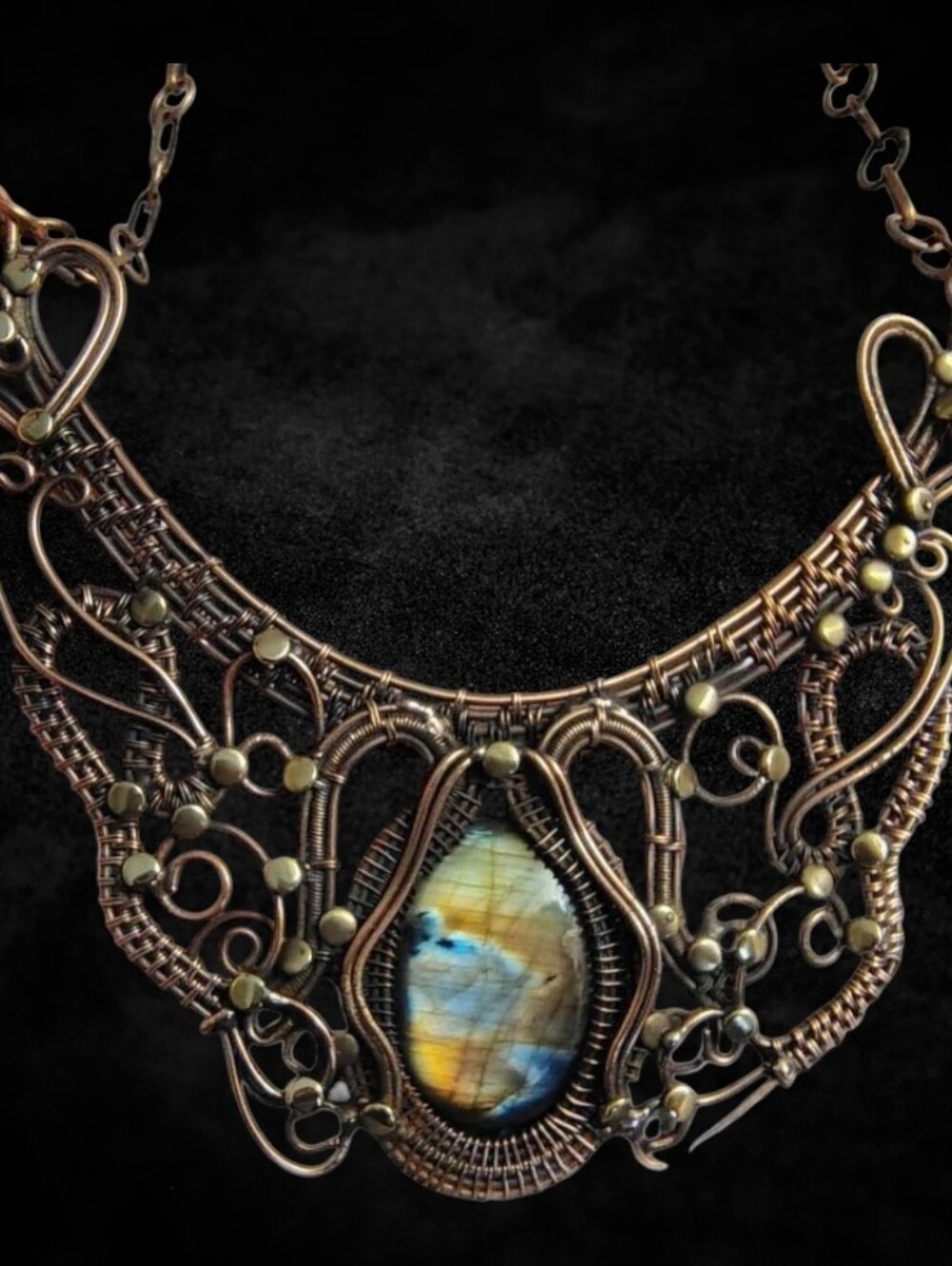Labradorite Wire Wrap Necklace